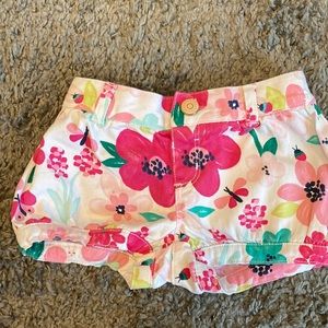 Gymboree Bloomer shorts, flower design, white background. Size 2T